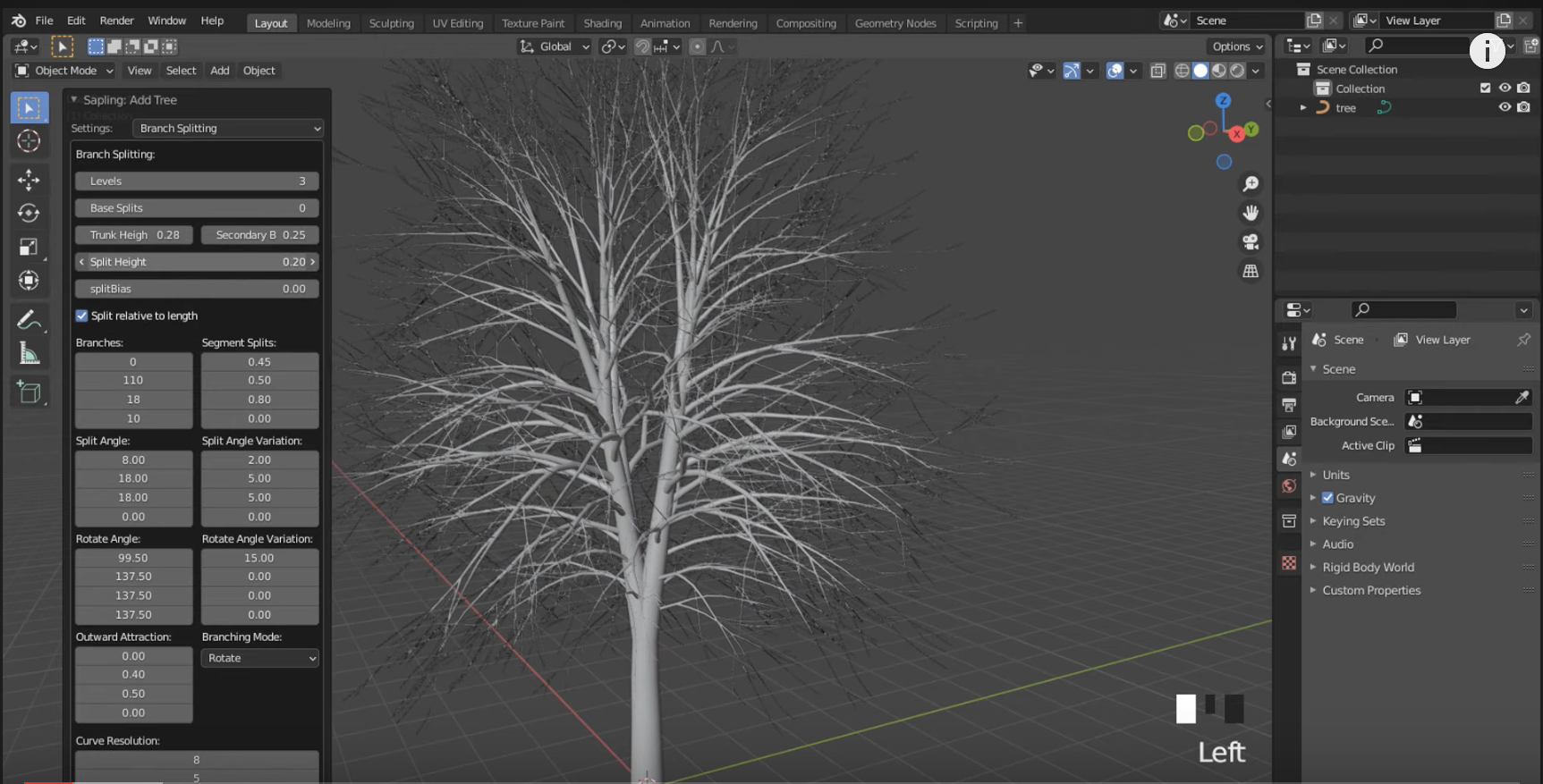 Image of Blender scene being created